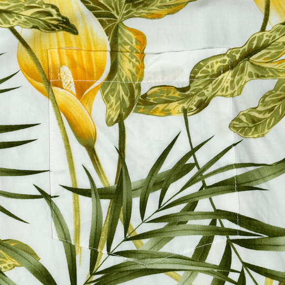 Vintage Two Palms Hawaiian Shirt Adult EXTRA LARGE White Rayon USA Made 80s - Picture 4 of 8